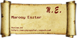 Marosy Eszter névjegykártya